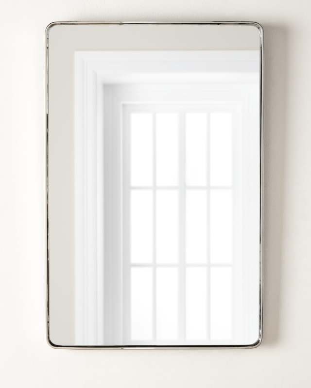 Stainless Steel Curved Rectangle Mirror, 24" x 36"